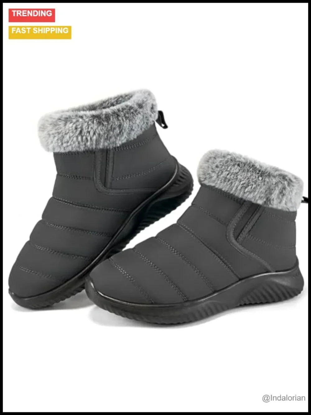Warm Fur Lined Waterproof Snow Boots Anti Slip Outdoor Ankle Booties